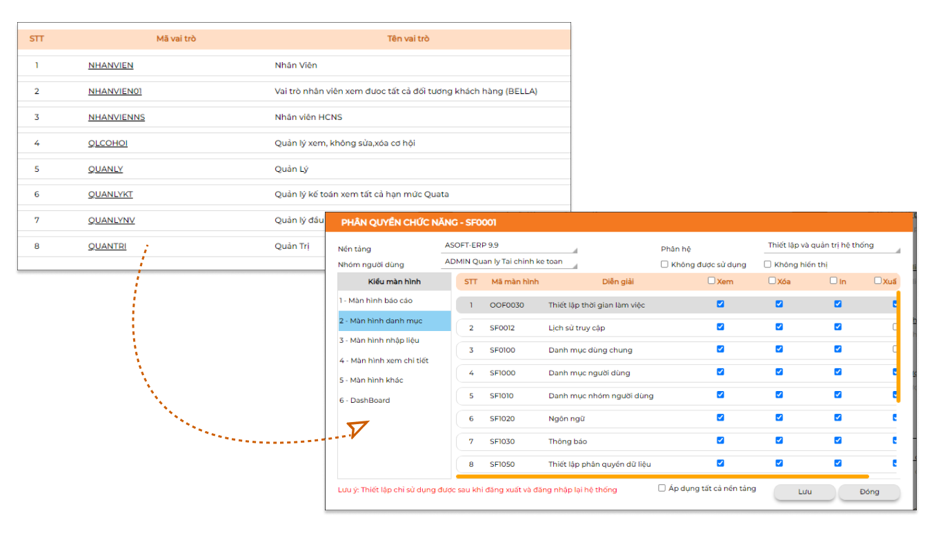 Thiết lập hệ thống