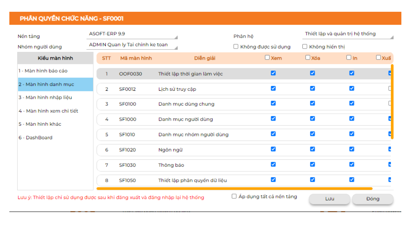 Quản lý phân quyền