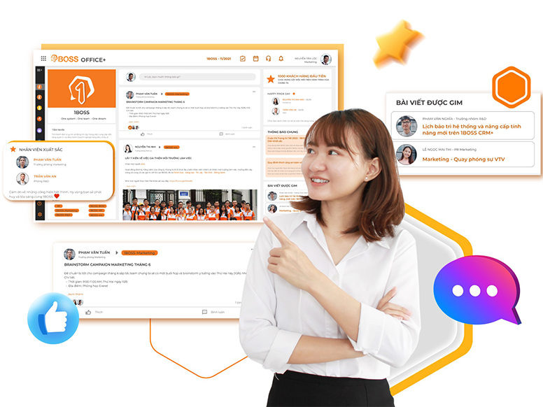 Hệ thống văn phòng điện tử 1BOSS Newsfeed - Kiến tạo nền tảng mạng xã hội doanh nghiệp 4.0