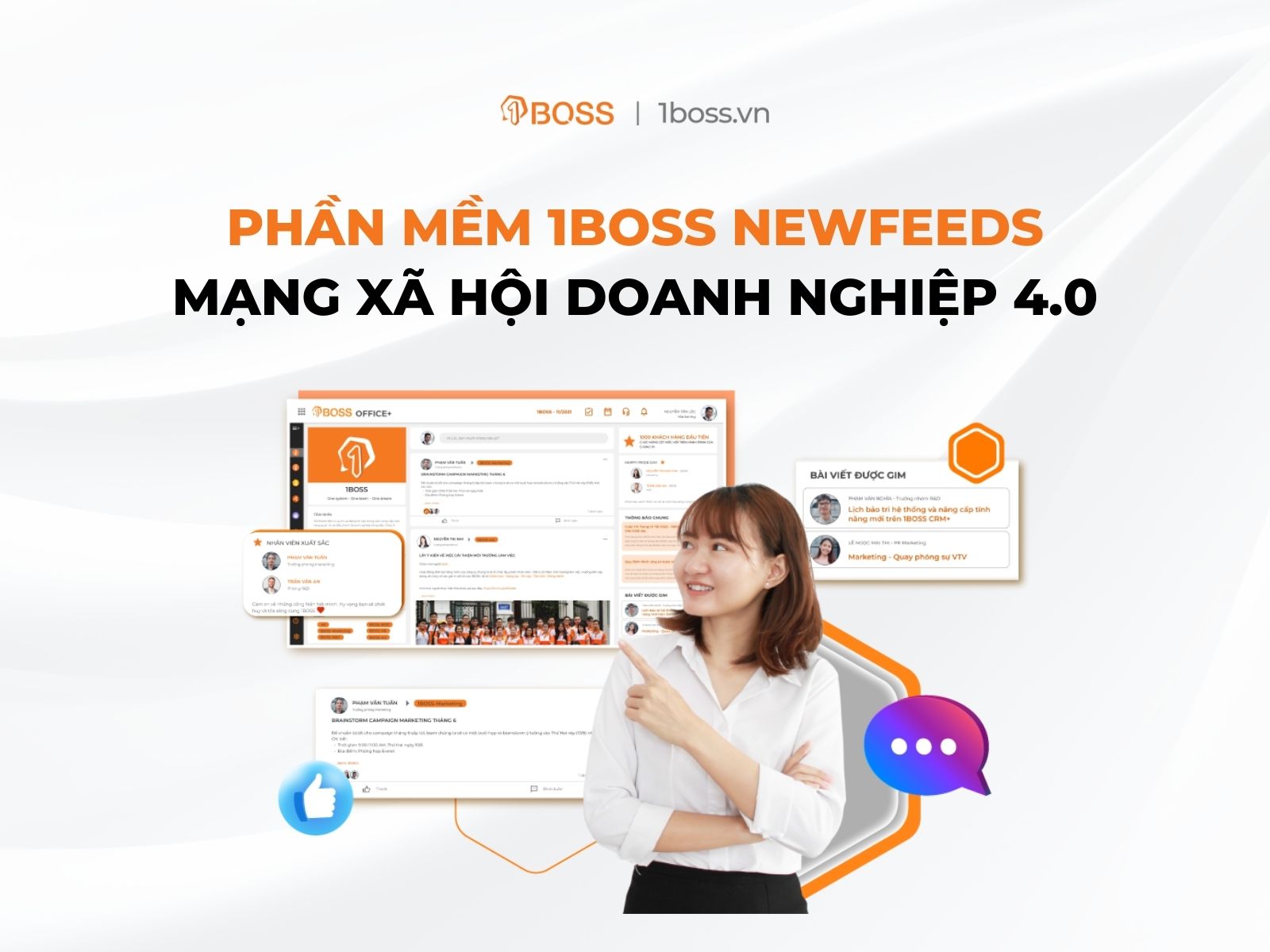 Phần mềm 1BOSS Newfeeds - Mạng xã hội doanh nghiệp 4.0