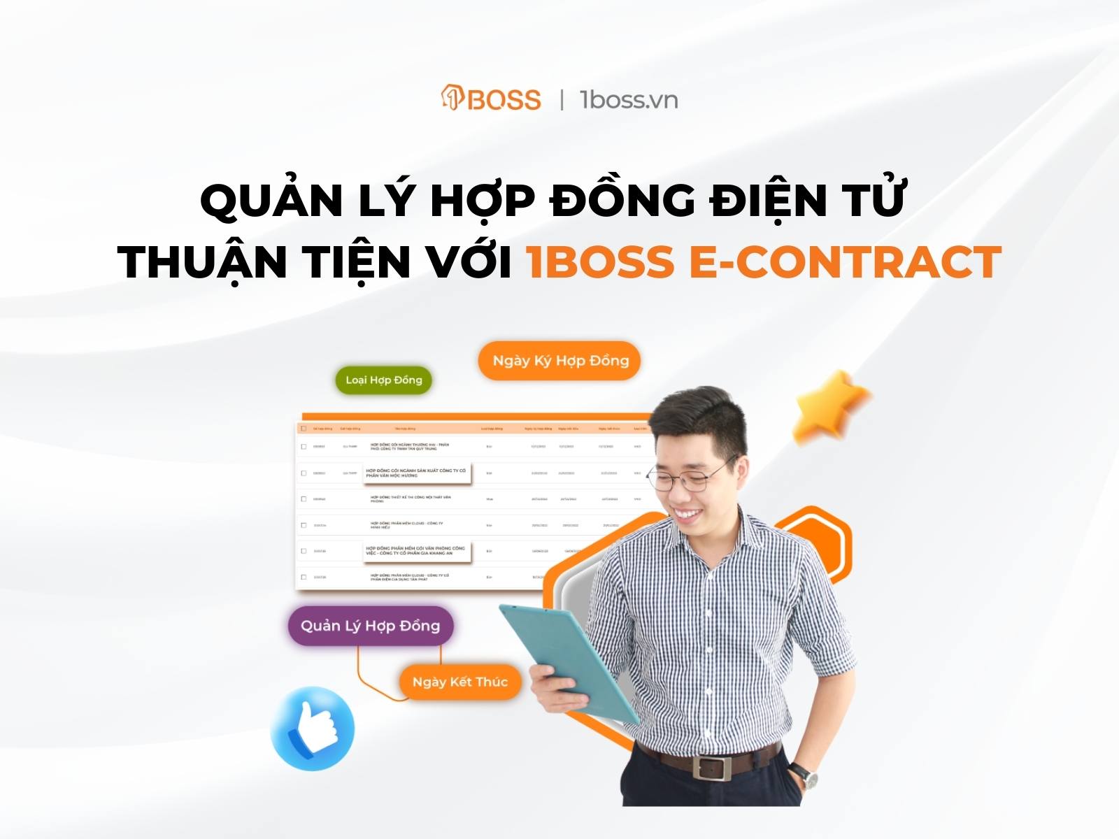 Quản lý hợp đồng điện tử thuận tiện với 1BOSS E-Contract