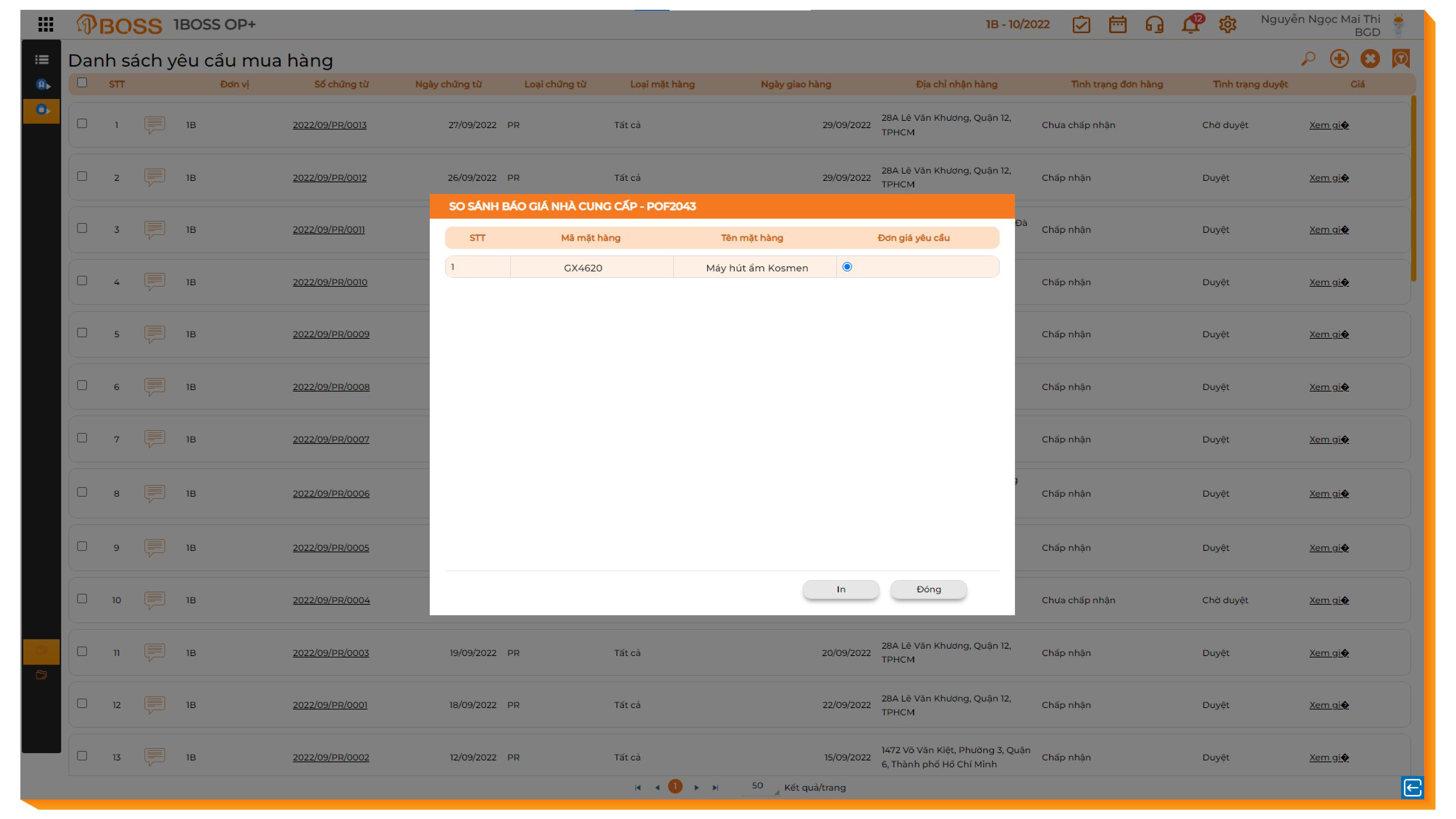 Quản lý báo giá