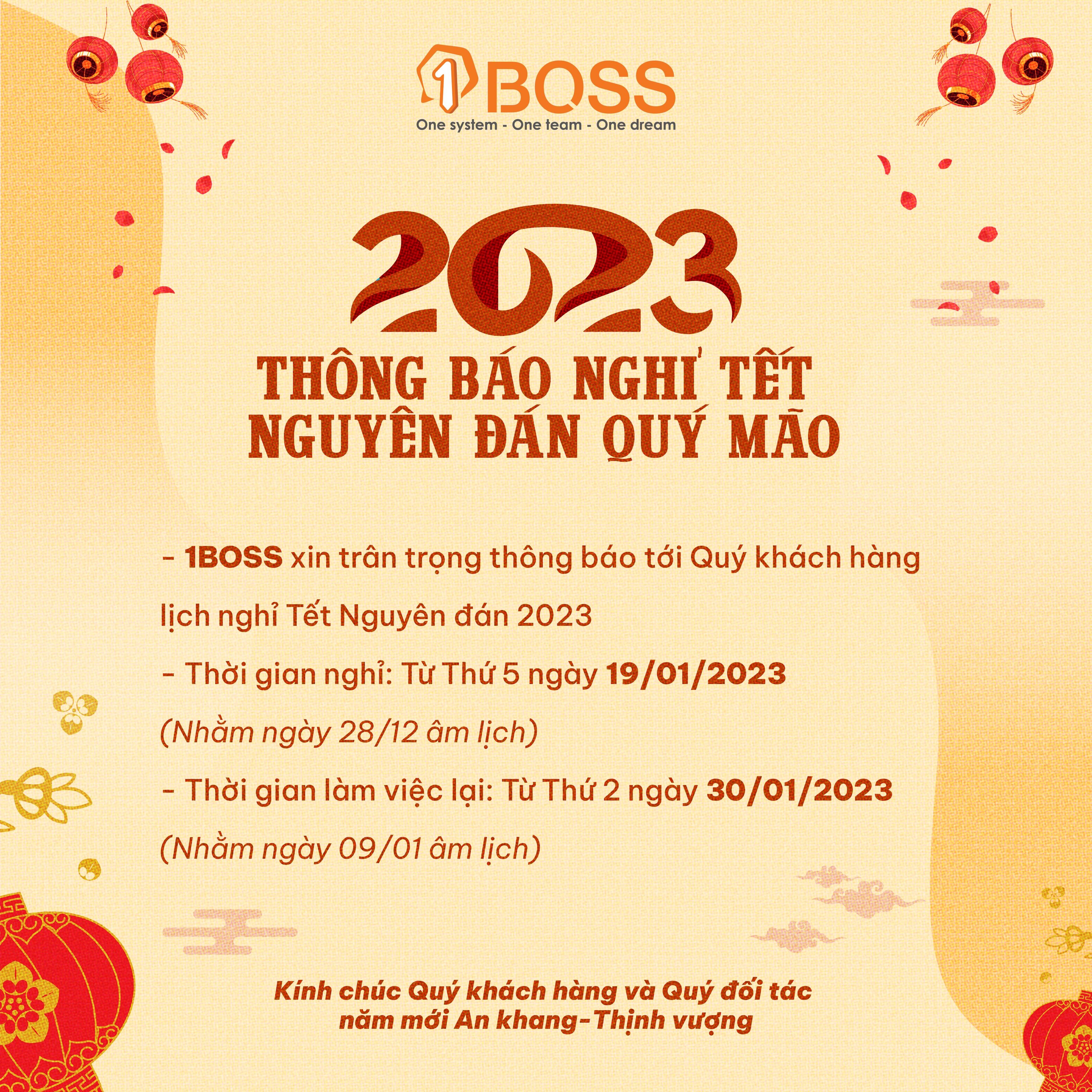 TRÂN TRỌNG THÔNG BÁO LỊCH NGHỈ TẾT NGUYÊN ĐÁN QUÝ MÃO 2023