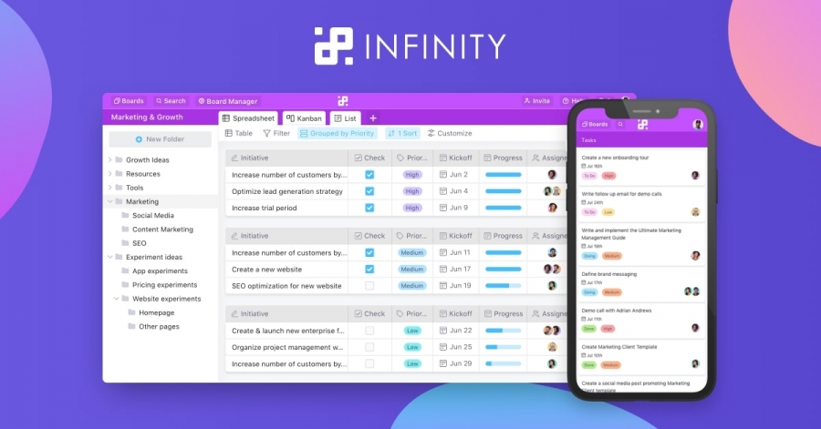 Infinity – Phần mềm lập kế hoạch công việc miễn phí, linh hoạt cho doanh nghiệp