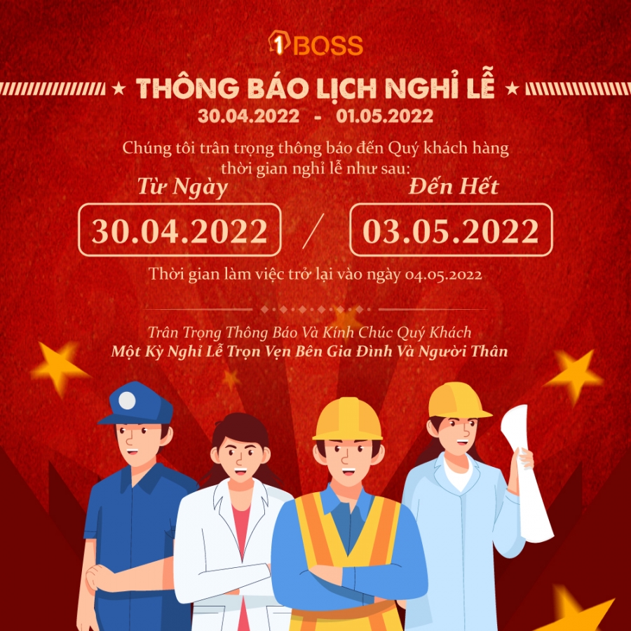 Thông báo nghỉ lễ Quốc Khánh Việt Nam và Quốc tế lao động năm 2022