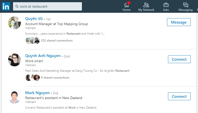 Bộ lọc trên LinkedIn hỗ trợ xác định khách hàng tiềm năng cho cold-calling rất hiệu quả