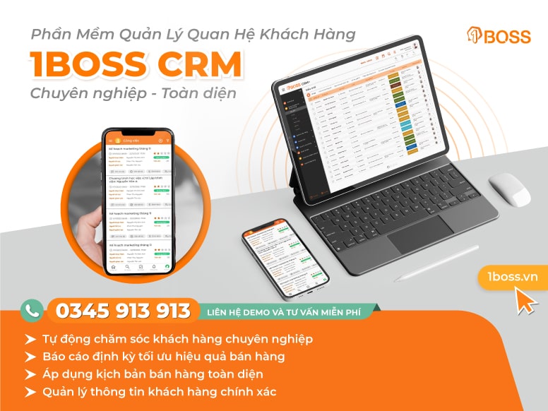 Phần mềm quản lý hoạt động kinh doanh toàn diện - 1BOSS CRM+