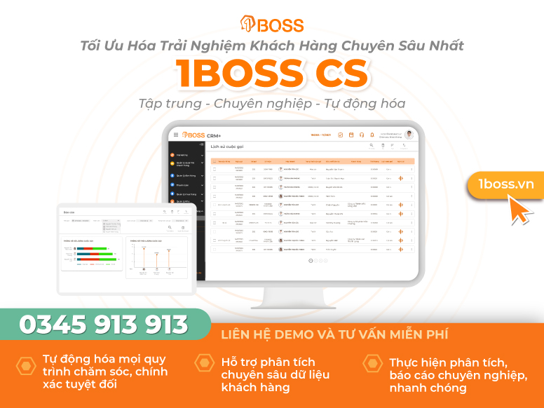 6 tính năng nổi bật của phần mềm quản lý dịch vụ khách hàng 1BOSS CS