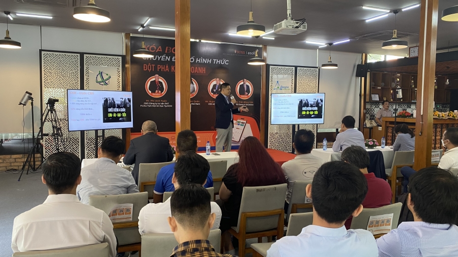 Ông Huỳnh Thanh Minh (CEO Asoft – 1BOSS) chia sẻ tại sự kiện.