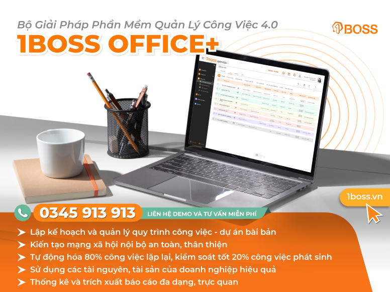 Phần mềm 1BOSS OFFICE+ giúp bạn lên kế hoạch và quản lý công việc dễ dàng