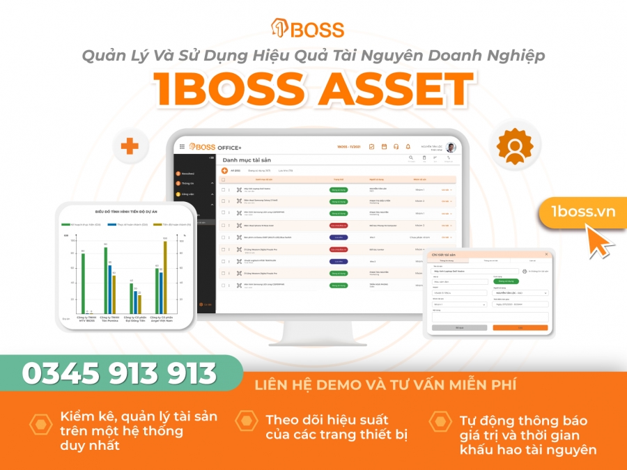 Phần mềm quản lý tài sản cố định 1BOSS - Quản lý tập trung, hiệu quả