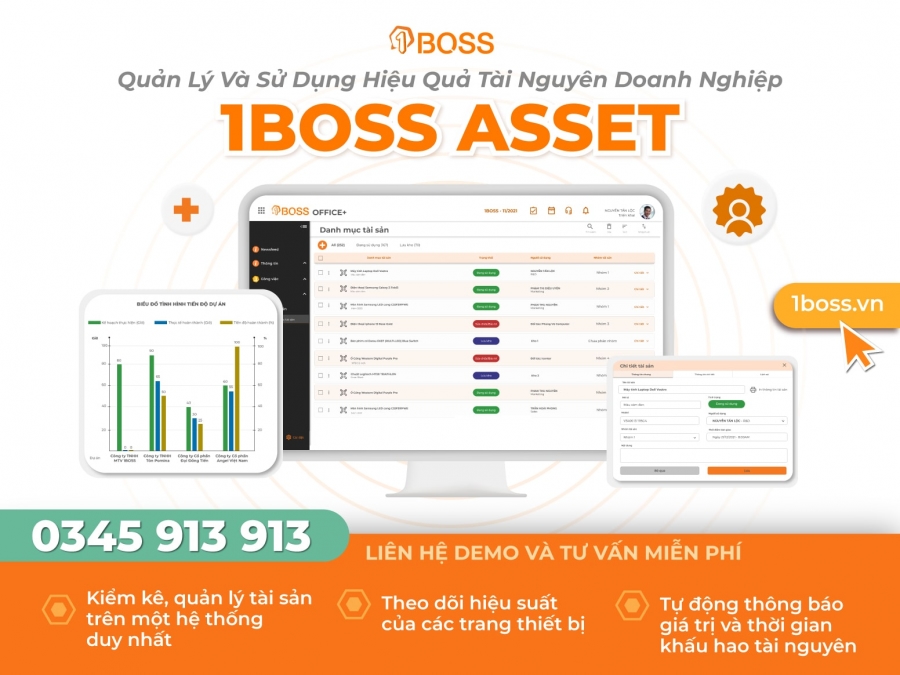 Cách ứng dụng phần mềm quản lý tài sản công ty 1BOSS Asset hiệu quả