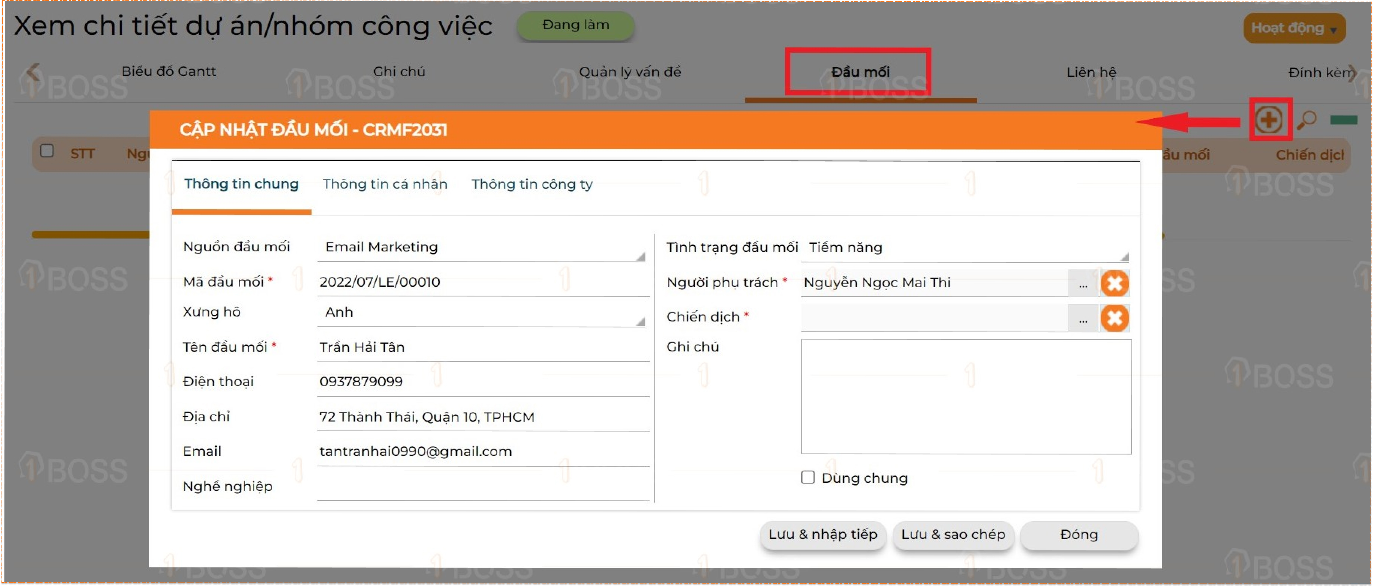Dự án/nhóm công việc – Công việc dự án
