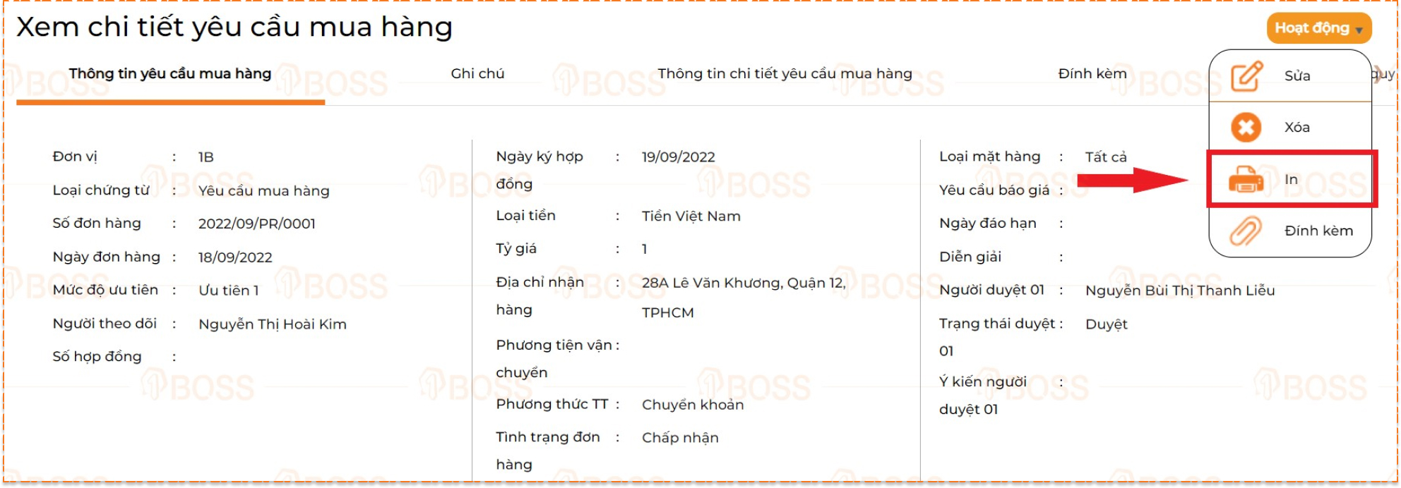 Yêu cầu mua hàng