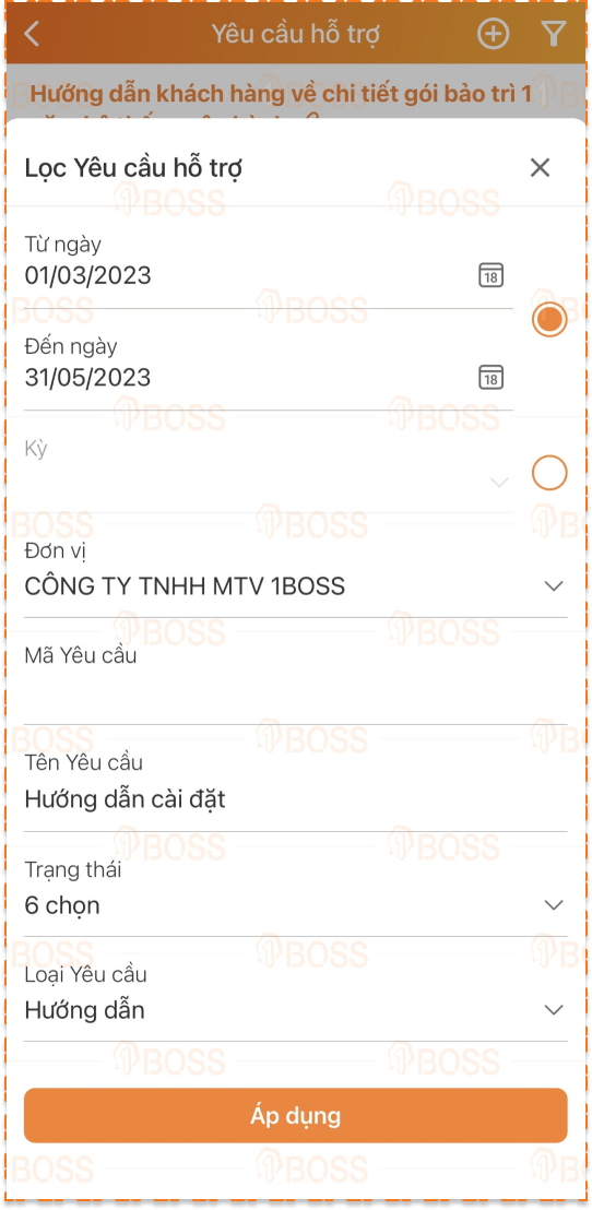 Yêu cầu hỗ trợ