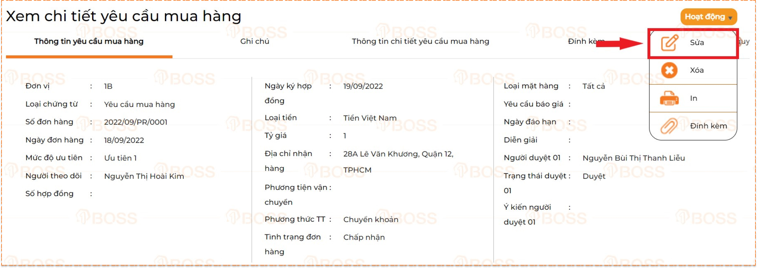 Yêu cầu mua hàng