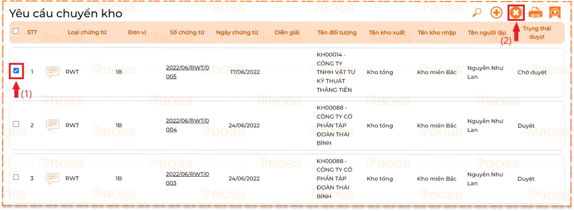 Yêu cầu chuyển kho