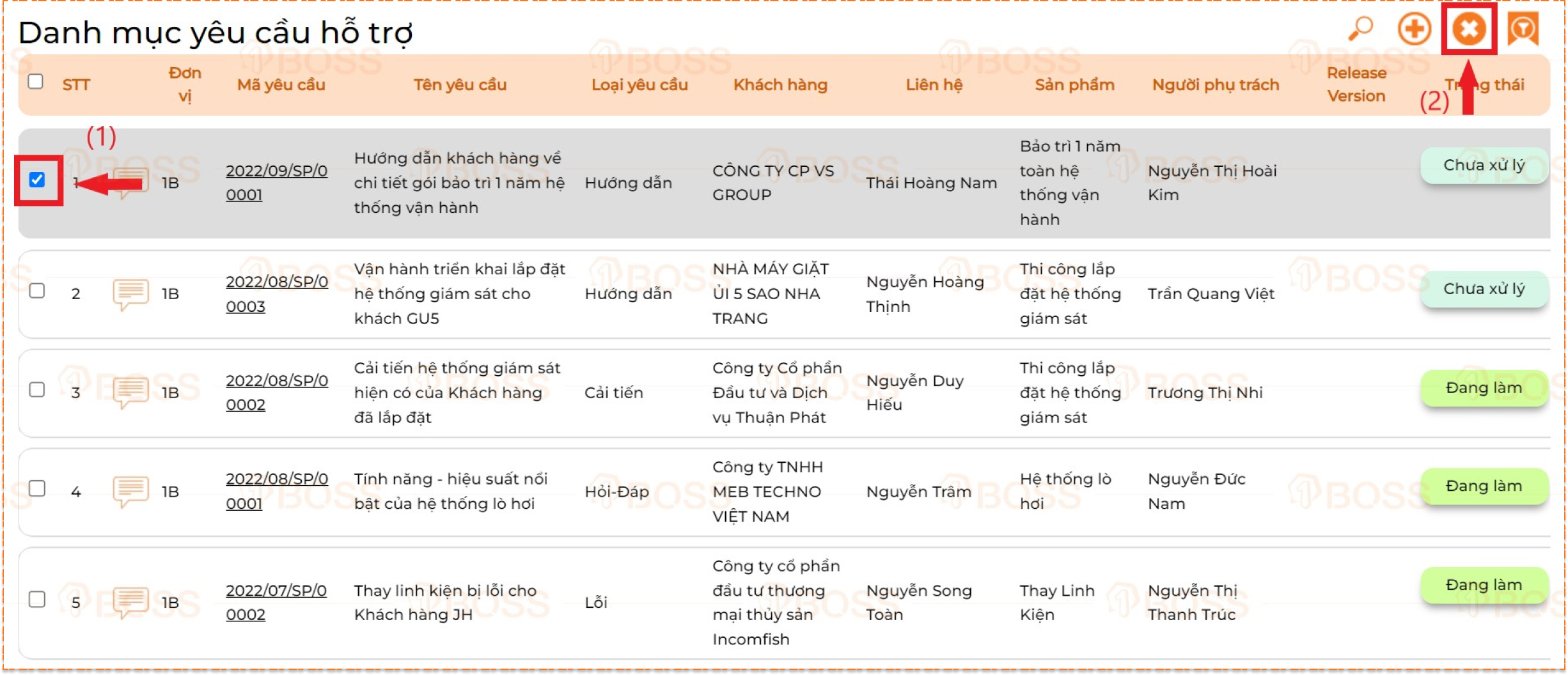 Yêu cầu hỗ trợ
