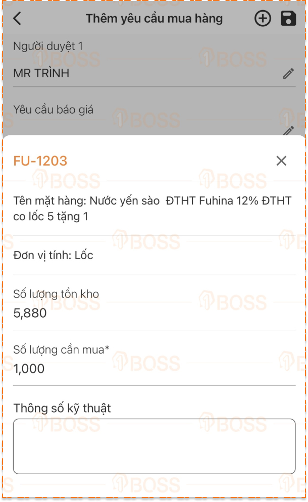 Yêu cầu mua hàng